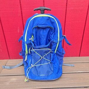 Lands End blue rolling backpack school or carryon luggage